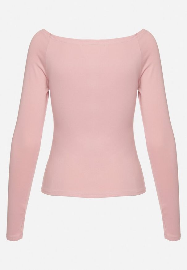 Born2be - Różowa Bawełniana Bluzka z Otworem na Kciuk Terwiwi. Kolor: różowy. Materiał: bawełna. Długość rękawa: długi rękaw. Długość: długie