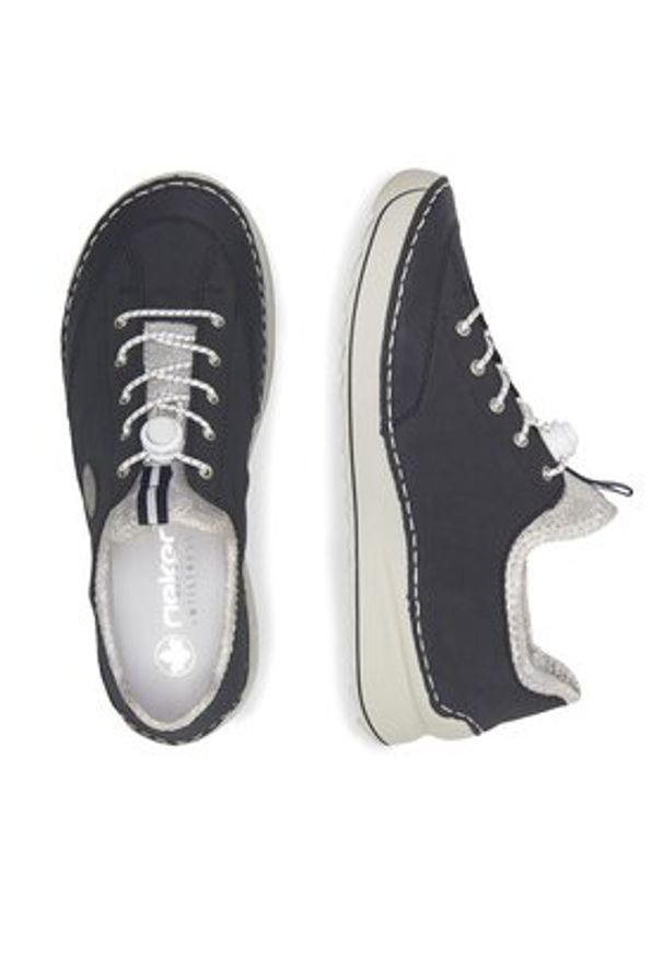 Rieker Półbuty 51558-14 Granatowy. Kolor: niebieski. Materiał: skóra