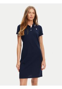 U.S. Polo Assn. Sukienka codzienna WUP1312 Granatowy Regular Fit. Okazja: na co dzień. Typ kołnierza: polo. Kolor: niebieski. Materiał: bawełna. Typ sukienki: proste. Styl: casual #1