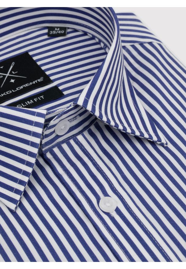 Pako Lorente - PAKO LORENTE – Koszula męska w paski. Materiał: bawełna, elastan. Długość rękawa: długi rękaw. Długość: długie. Wzór: paski