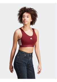 Adidas - adidas Bluzka Essentials 3-Stripes Crop Top With Removable Pads IK8320 Czerwony. Kolor: czerwony. Materiał: bawełna #10