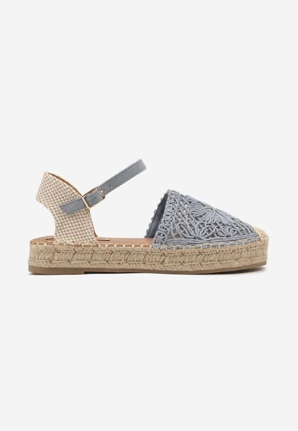 Born2be - Niebieskie Espadryle na Grubej Podeszwie z Plecionką i Sprzączką Anadila. Nosek buta: okrągły. Zapięcie: sprzączka. Kolor: niebieski. Materiał: materiał. Styl: wakacyjny, klasyczny