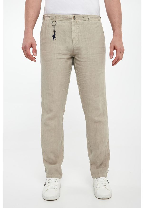 PAUL & SHARK - Spodnie męskie lniane PAUL&SHARK. Materiał: len