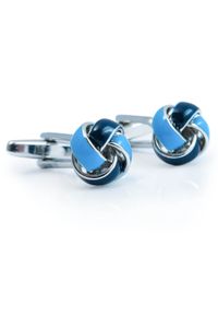 Modini - Spinki do mankietów - niebiesko-granatowe węzełki A168. Kolor: niebieski #1