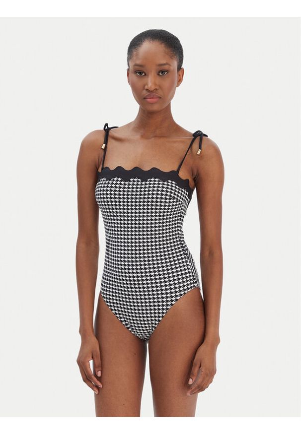 Seafolly Strój kąpielowy Gia Check Ric Rac 11097-282 Czarny. Kolor: czarny. Materiał: syntetyk