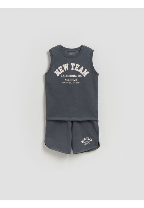 Reserved - Bawełniany komplet - ciemnoszary. Kolor: szary. Materiał: bawełna