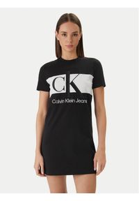 Calvin Klein Sukienka codzienna Blocking LV047F288G Czarny Regular Fit. Okazja: na co dzień. Kolor: czarny. Materiał: bawełna. Typ sukienki: proste. Styl: casual #1