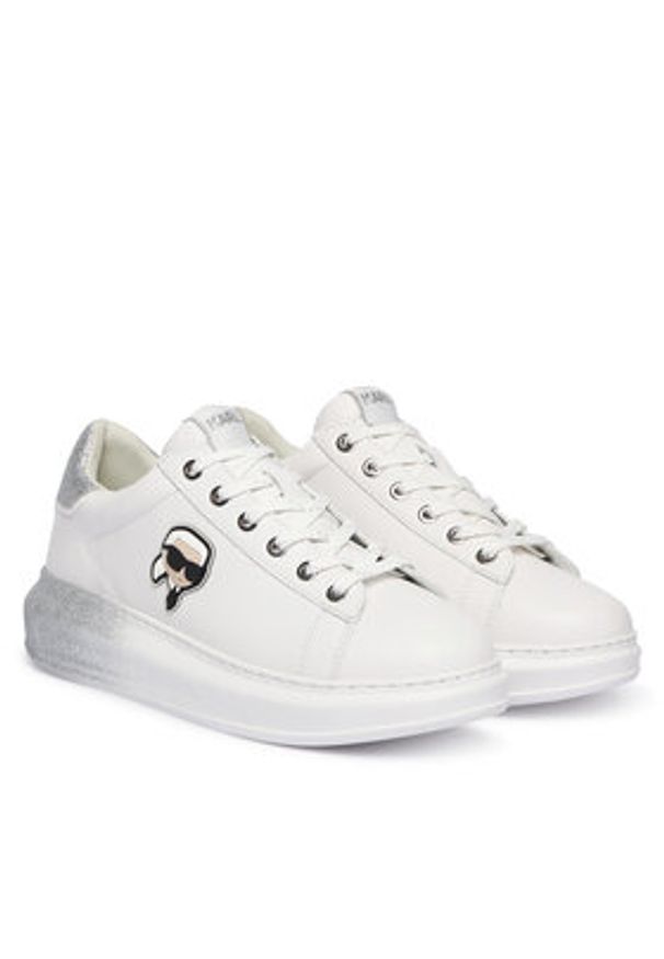 Karl Lagerfeld - KARL LAGERFELD Sneakersy Kapri KL62530F Biały. Kolor: biały. Materiał: skóra