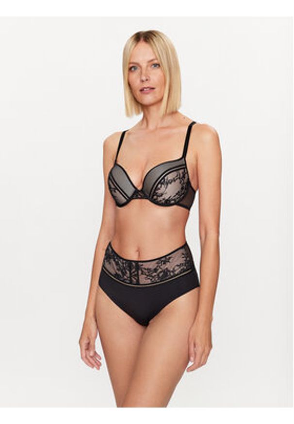 Passionata Biustonosz z fiszbiną Olivia P49J20 Czarny. Kolor: czarny. Materiał: syntetyk