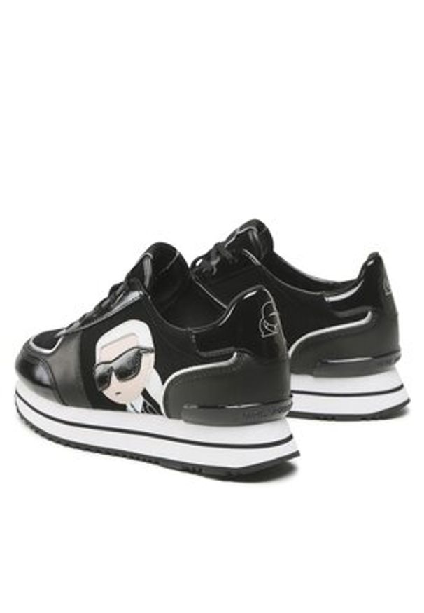Karl Lagerfeld - KARL LAGERFELD Sneakersy KL61930N Czarny. Kolor: czarny. Materiał: skóra, zamsz