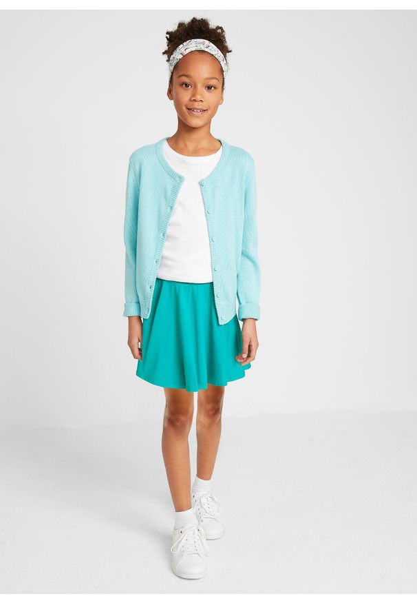 bonprix - Spódnica z dżerseju z bawełny organicznej (2 szt.). Kolor: zielony. Materiał: jersey, bawełna. Sezon: lato
