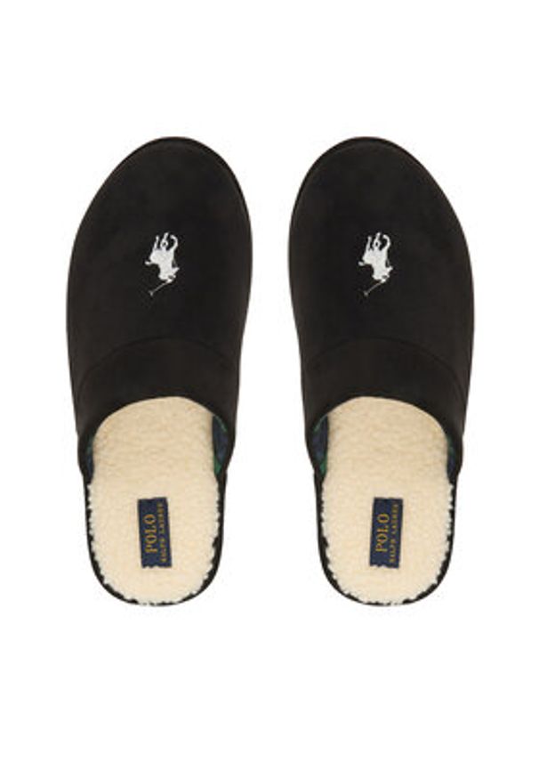 Polo Ralph Lauren Kapcie 843981604001 Czarny. Kolor: czarny. Materiał: zamsz, skóra