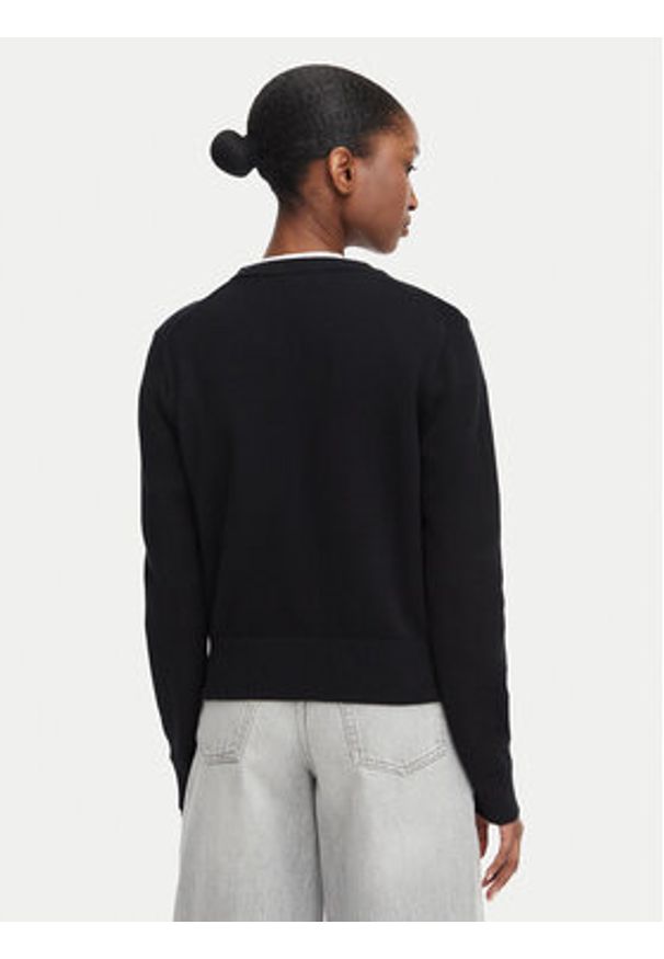 Calvin Klein Jeans Sweter LV047G322G Czarny Regular Fit. Kolor: czarny. Materiał: bawełna