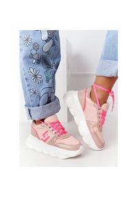 Damskie Sportowe Buty Na Platformie Lu Boo Różowe wielokolorowe. Kolor: wielokolorowy, różowy. Obcas: na platformie #2