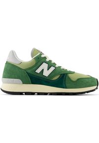 Buty męskie New Balance M475VTF – zielone. Okazja: na co dzień. Kolor: zielony. Materiał: zamsz, materiał. Szerokość cholewki: normalna #1