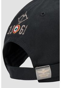 Aeronautica Militare - AERONAUTICA MILITARE Czarna męska czapka z daszkiem. Kolor: czarny. Styl: sportowy, casual, elegancki #3