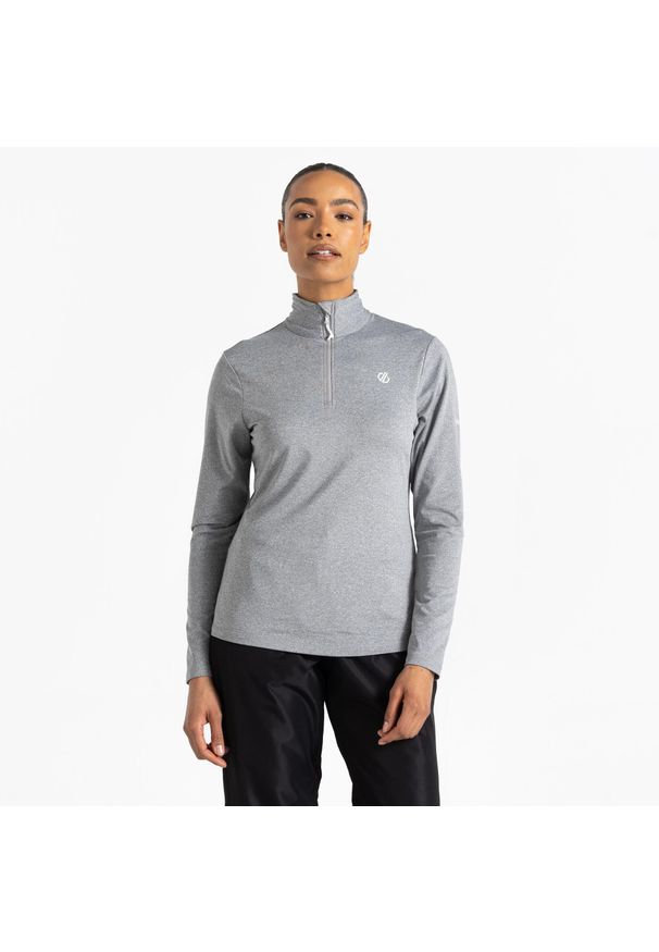 DARE 2B - Bluza narciarska damska Lowline II z suwakiem. Kolor: szary. Materiał: poliester, elastan. Sezon: zima. Sport: narciarstwo