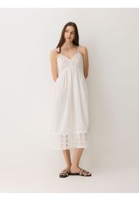 Reserved - Długa narzutka plażowa - biały. Okazja: na plażę. Kolor: biały. Materiał: tkanina, bawełna. Długość: długie #1