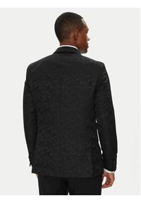Karl Lagerfeld - KARL LAGERFELD Marynarka 155200 553038 Czarny Slim Fit. Typ kołnierza: dekolt w karo. Kolor: czarny. Materiał: syntetyk #6