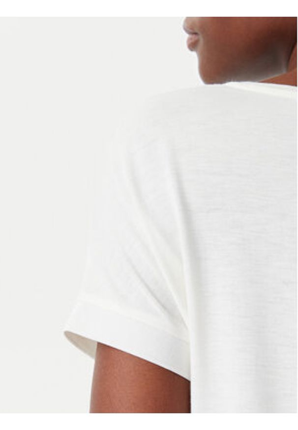 MAX&Co. T-Shirt Eiffel1 2518941034200 Écru Regular Fit. Materiał: jedwab
