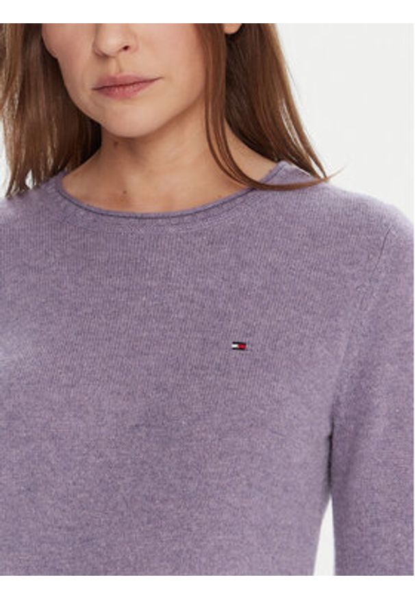TOMMY HILFIGER - Tommy Hilfiger Sweter WW0WW40264 Fioletowy Regular Fit. Kolor: fioletowy. Materiał: wełna