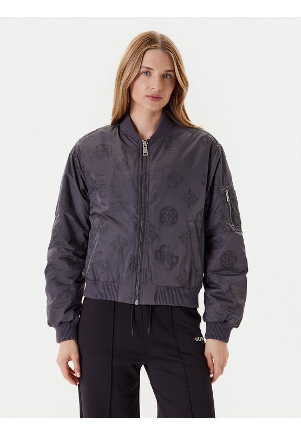 Guess Kurtka bomber W5YL08 WHDK2 Szary Regular Fit. Kolor: szary. Materiał: syntetyk