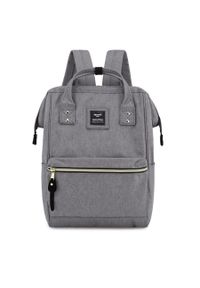 Plecak miejski Himawari 9001 szary. Kolor: szary. Materiał: tkanina. Styl: elegancki