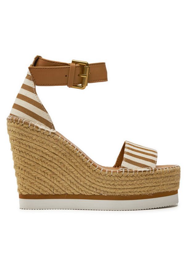 See By Chloé Espadryle SB26152E Brązowy. Kolor: brązowy. Materiał: skóra