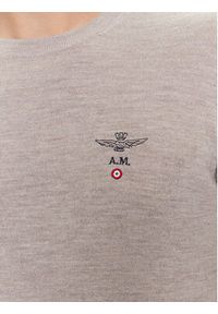 Aeronautica Militare Sweter 232MA1388L415 Beżowy Regular Fit. Kolor: beżowy. Materiał: wełna #5