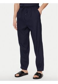 Emporio Armani Underwear Spodnie materiałowe 211871 4R467 06935 Granatowy Regular Fit. Kolor: niebieski. Materiał: len #1