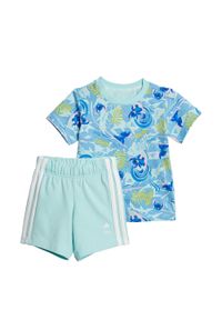 Zestaw Adidas Disney Lilo & Stitch T-Shirt. Kolor: niebieski, wielokolorowy. Wzór: motyw z bajki