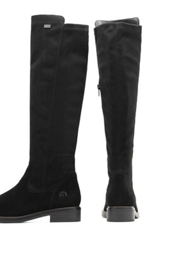 Remonte Kozaki D8387-02 Czarny. Kolor: czarny. Materiał: skóra, zamsz