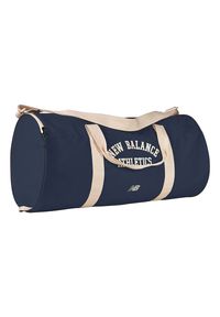 Torba sportowa New Balance LAB23180NNY – granatowa. Kolor: niebieski. Materiał: materiał, bawełna. Wzór: napisy #1