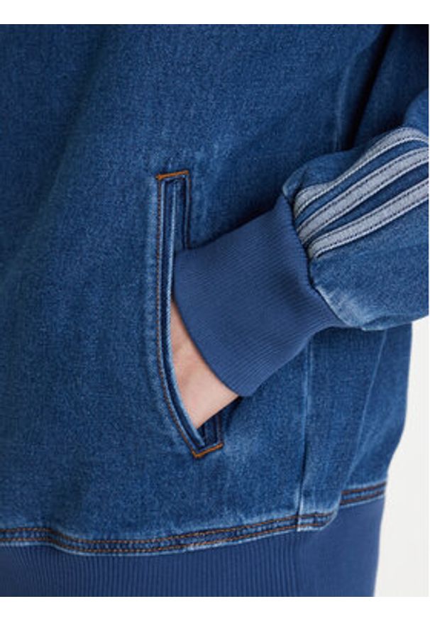 Adidas - adidas Bluza adicolor Denim Firebird KD1517 Niebieski Loose Fit. Kolor: niebieski. Materiał: bawełna