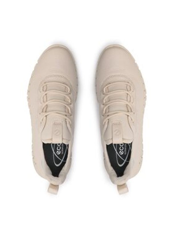 ecco - ECCO Sneakersy Gruuv W 21823301378 Beżowy. Kolor: beżowy. Materiał: skóra
