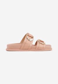 Renee - Różowe Klapki z Metalicznymi Klamrami Eudare. Kolor: różowy. Sezon: lato. Styl: elegancki #8
