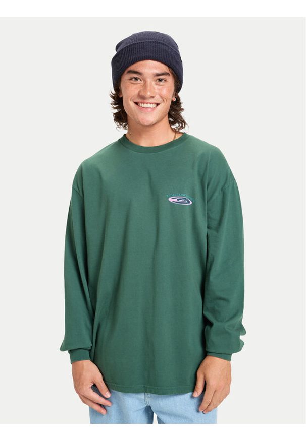 Quiksilver Longsleeve Hw Hollow Coves EQYZT08202 Zielony Comfort Fit. Kolor: zielony. Materiał: bawełna. Długość rękawa: długi rękaw