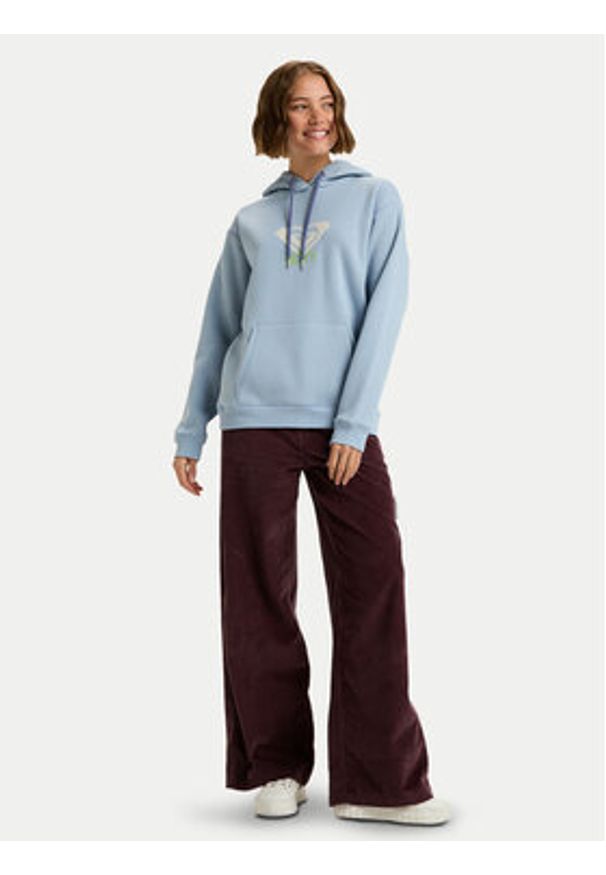 Roxy Bluza Surf Stoked Brushed Art ERJFT05020 Błękitny Regular Fit. Kolor: niebieski. Materiał: syntetyk, bawełna