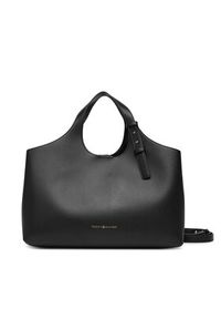 TOMMY HILFIGER - Tommy Hilfiger Torebka Th Logo Satchel AW0AW18282 Czarny. Kolor: czarny. Materiał: skórzane #11