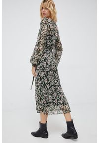 Vero Moda sukienka kolor czarny midi rozkloszowana. Kolor: czarny. Typ sukienki: rozkloszowane. Długość: midi #2