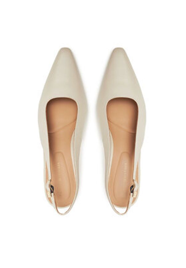 TOMMY HILFIGER - Tommy Hilfiger Szpilki Squared Toe FW0FW08636 Beżowy. Kolor: beżowy. Materiał: skóra. Obcas: na szpilce