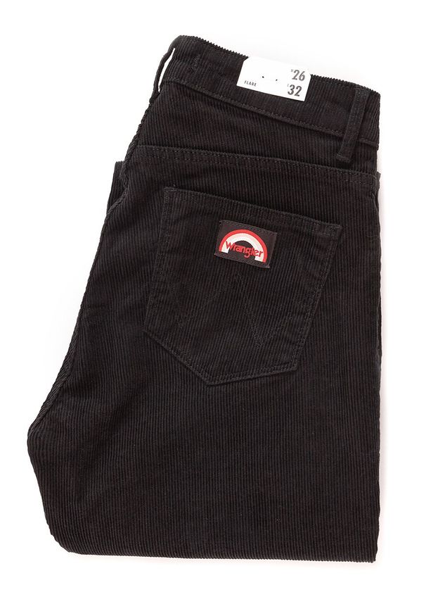 Wrangler - DAMSKIE SPODNIE SZTRUKSOWE WRANGLER FLARE BLACK W233EK100 112127837. Materiał: sztruks. Sezon: lato