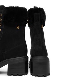 TOMMY HILFIGER - Tommy Hilfiger Trzewiki Th Shearling Lace Up Boot FW0FW08999 Czarny. Kolor: czarny. Materiał: skóra #5
