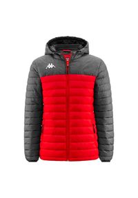Dziecięca kurtka puchowa Kappa Lamezio. Kolor: czerwony, szary, wielokolorowy. Materiał: puch. Styl: sportowy #1