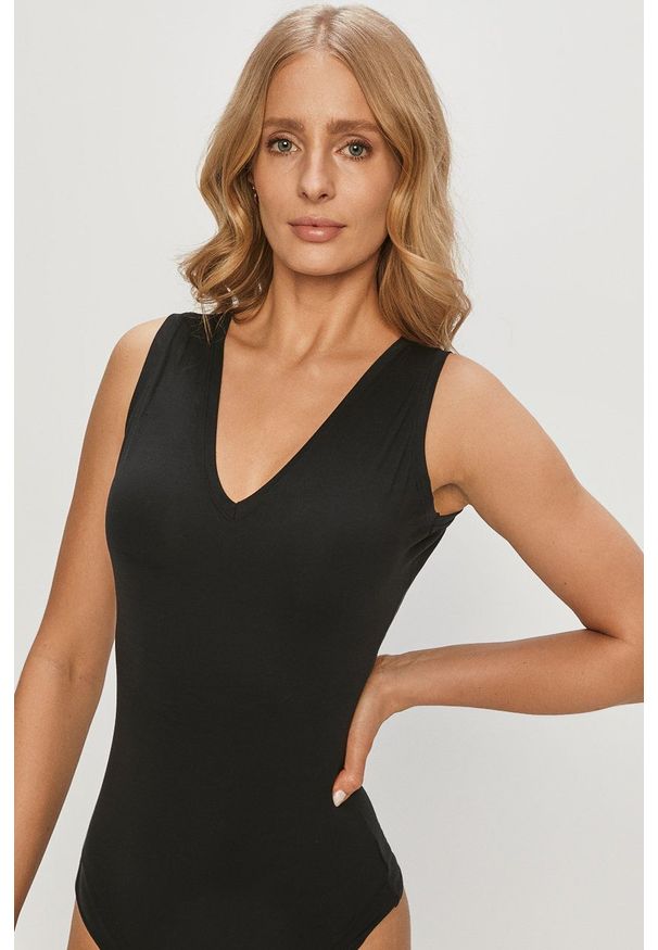 Spanx - Body modelujące V-Neck. Kolor: czarny. Materiał: materiał