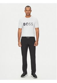 BOSS T-Shirt Tape Logo 50530990 Szary Regular Fit. Kolor: szary. Materiał: bawełna #3