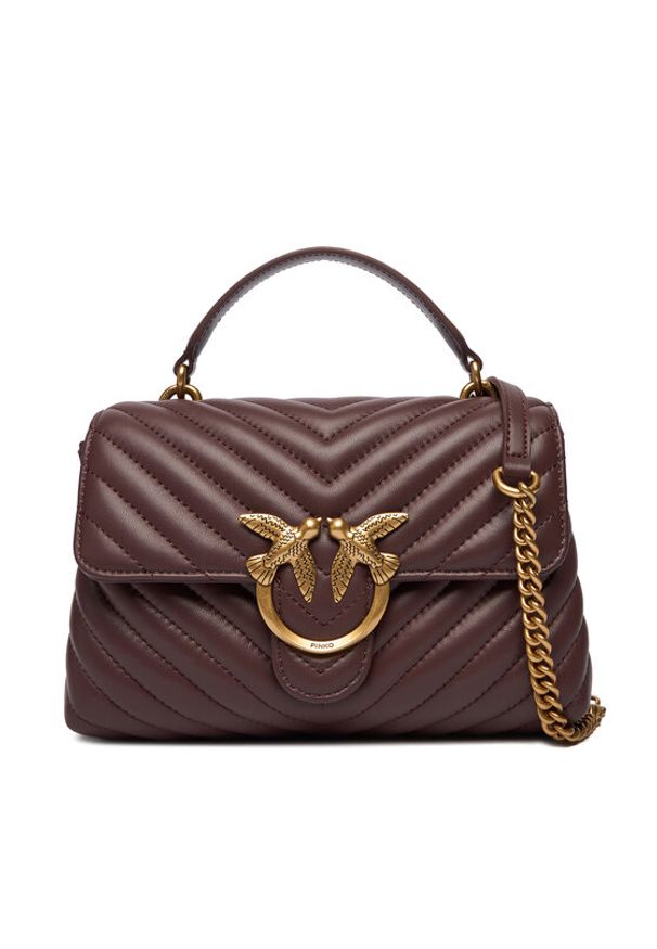 Pinko - PINKO Torebka Love Lady Puff Mini Cl Al 25-26 PLTT 100044 A0GK Bordowy. Kolor: czerwony. Materiał: skórzane