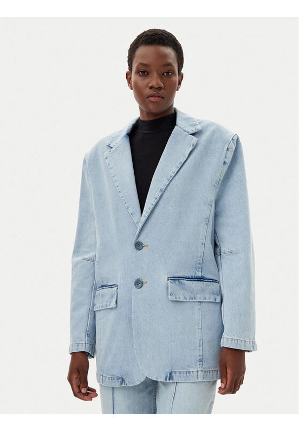 Liu Jo Marynarka UA5210 D4854 Błękitny Relaxed Fit. Kolor: niebieski. Materiał: bawełna, jeans