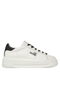Love Moschino - LOVE MOSCHINO Sneakersy JA15315G0NIA110A Biały. Kolor: biały. Materiał: skóra