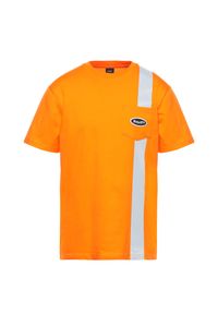 HUF - Koszulka turystyczna męska Huff Safety S/s. Kolor: pomarańczowy. Materiał: bawełna